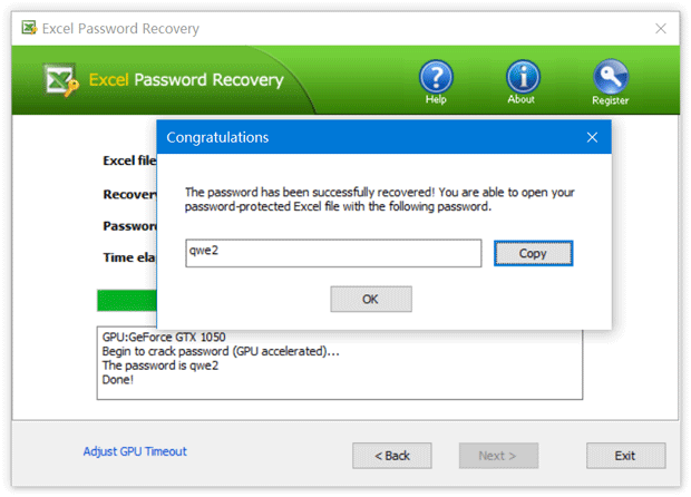 Recovery excel password online